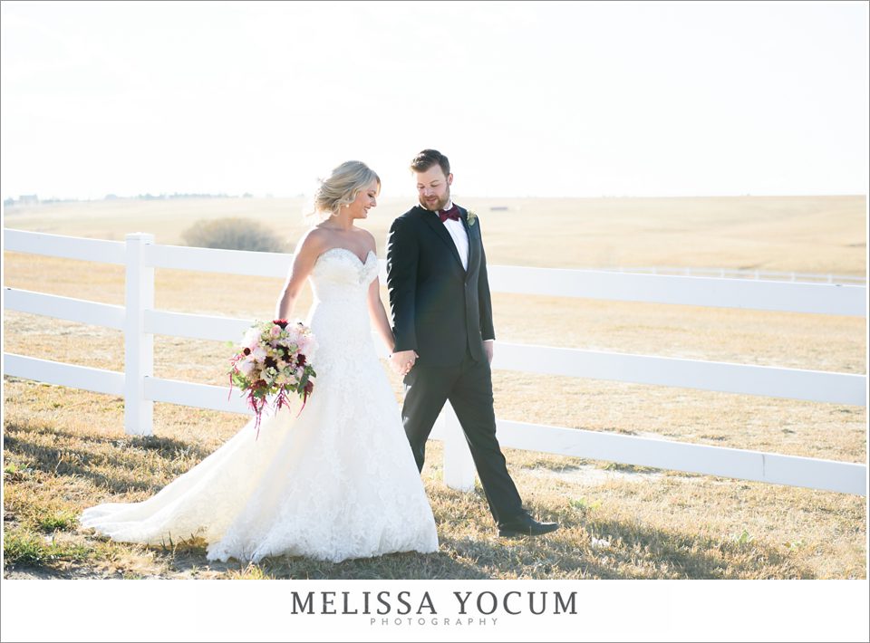 flying horse ranch bride and groom take a walk