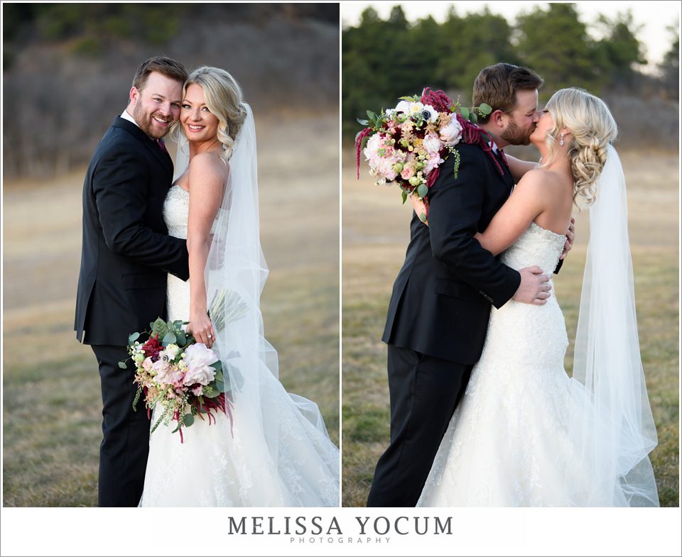 flying horse ranch bride groom kissing